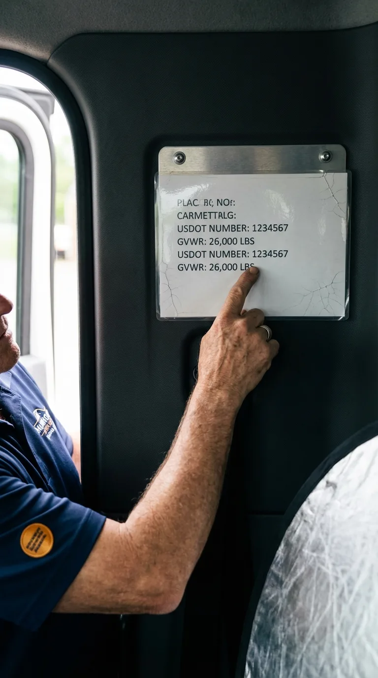 USDOT licensing placard verification in San Juan